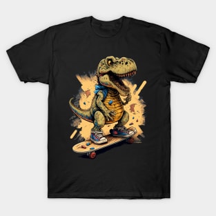 Skateboarding T-rex Dinosaur T-Shirt